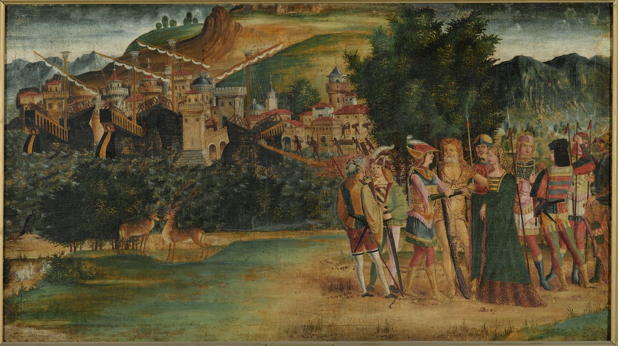 O casamento de Jason e Medea, c.1500 (têmpera e óleo sobre tela) de Italian School
