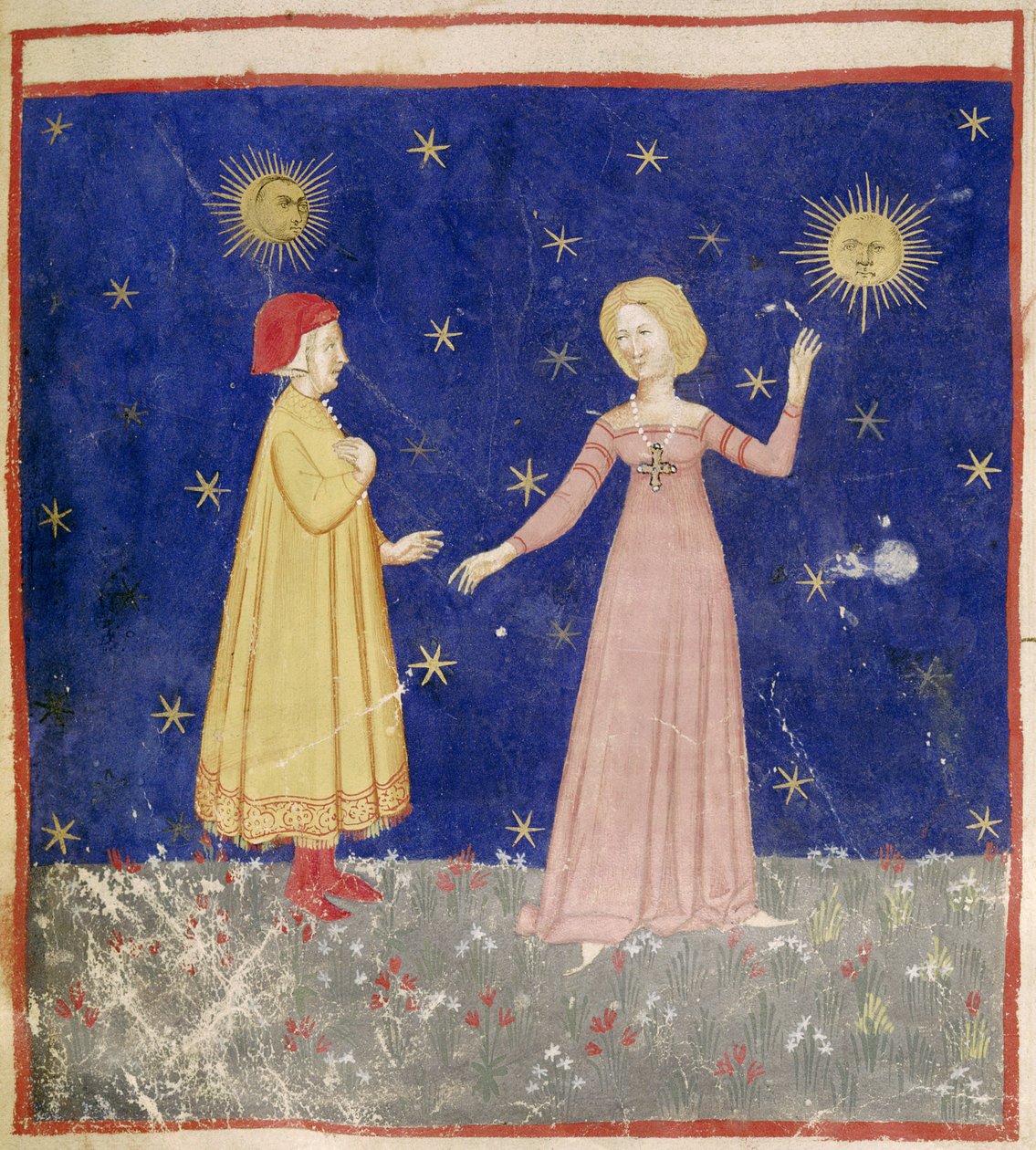 O Encontro de Dante (1265-1321) e Beatrice de Italian School