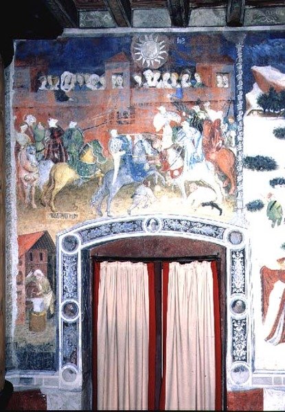 O mês de fevereiro, c.1400 (fresco) de Italian School