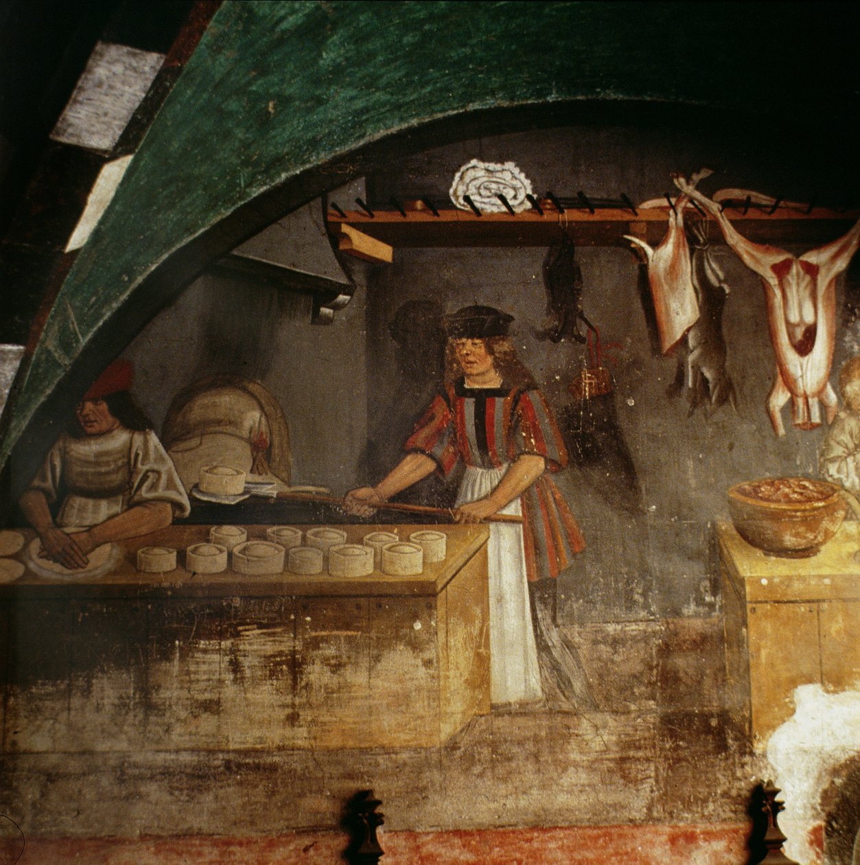 O Fazedor de Tartes (fresco) de Italian School