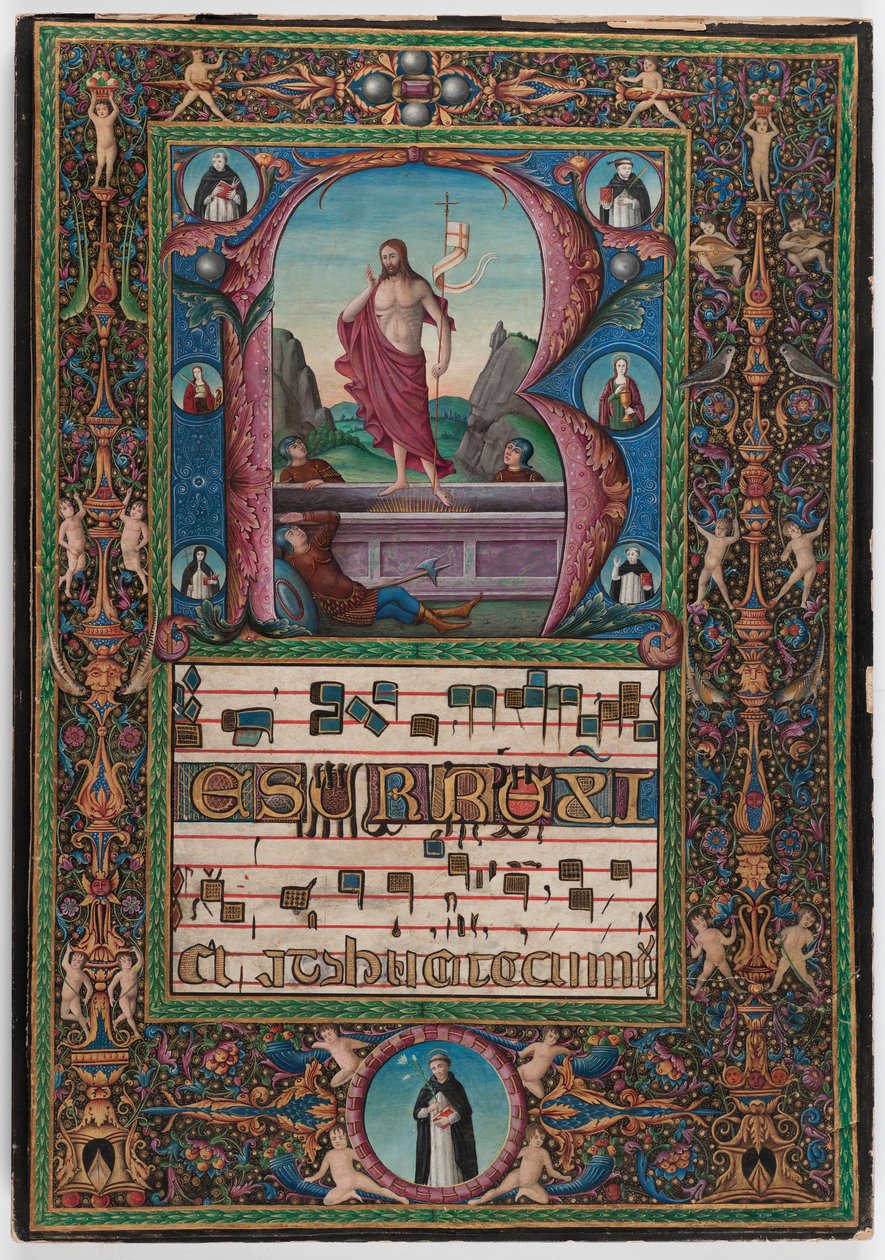 A ressurreição, norte da Itália, c.1500 (têmpera sobre velino) de Italian School