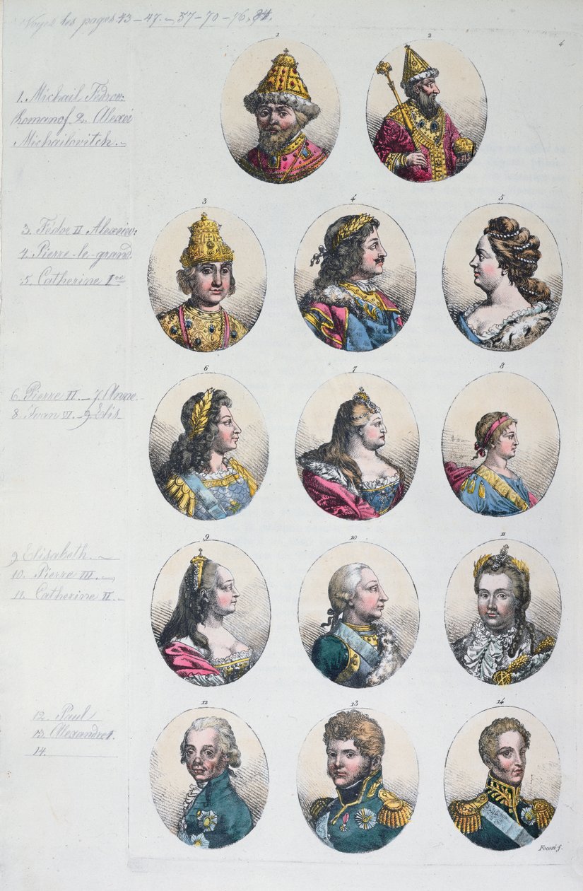 A dinastia dos Romanov, de Costume Antico e Moderno de Gulio Ferrario, c.1820 de Italian School