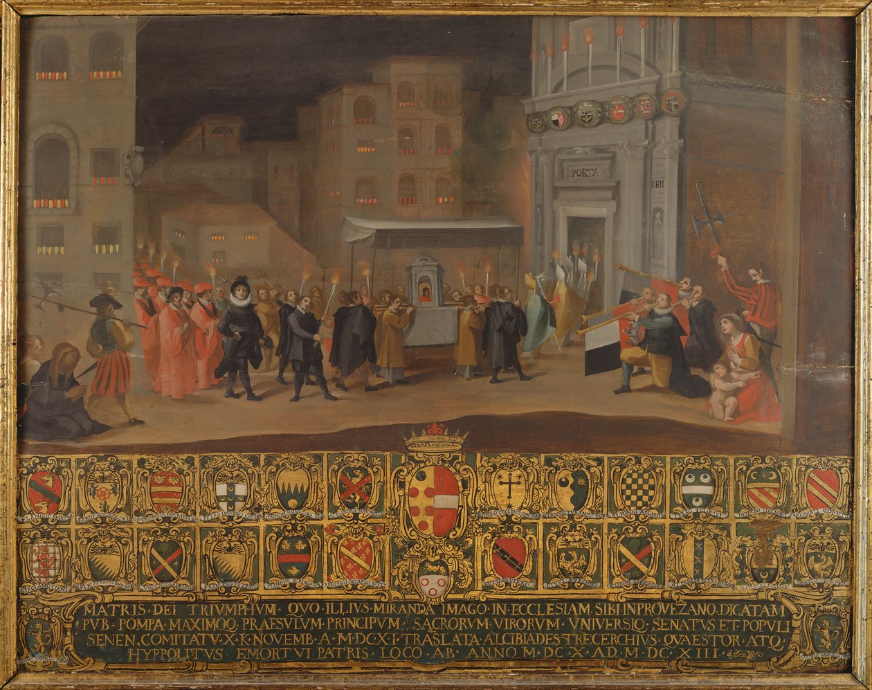 A tradução dos restos da Madonna de Provenzano, 1610 de Italian School
