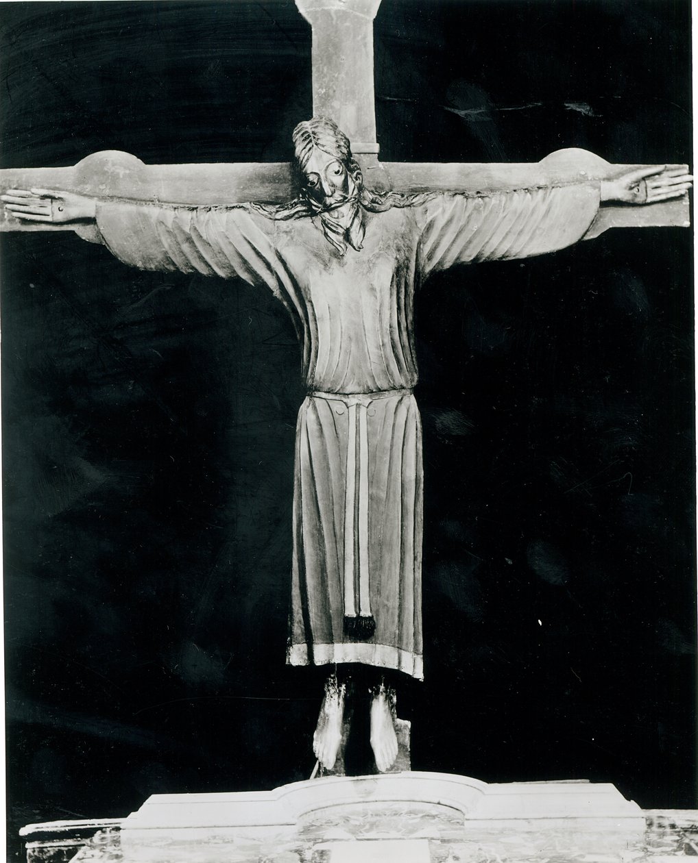O Volto Santo, possivelmente iniciado por Nicodemos (fl.1150-66) (madeira) de Italian School