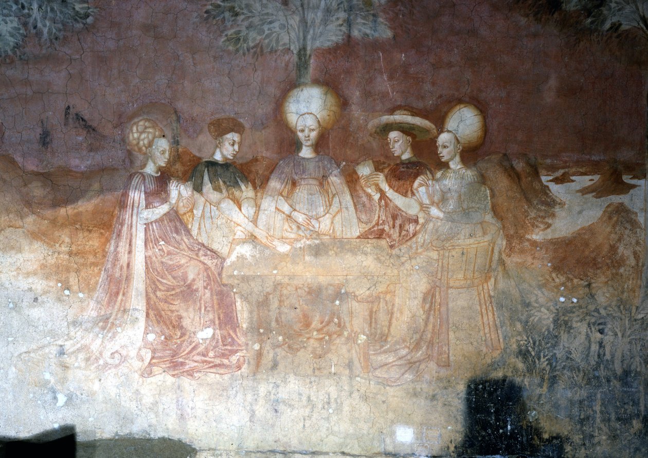 O jogo de cartas. Os frescos do Palazzo Borromeo em Milão de Italian School
