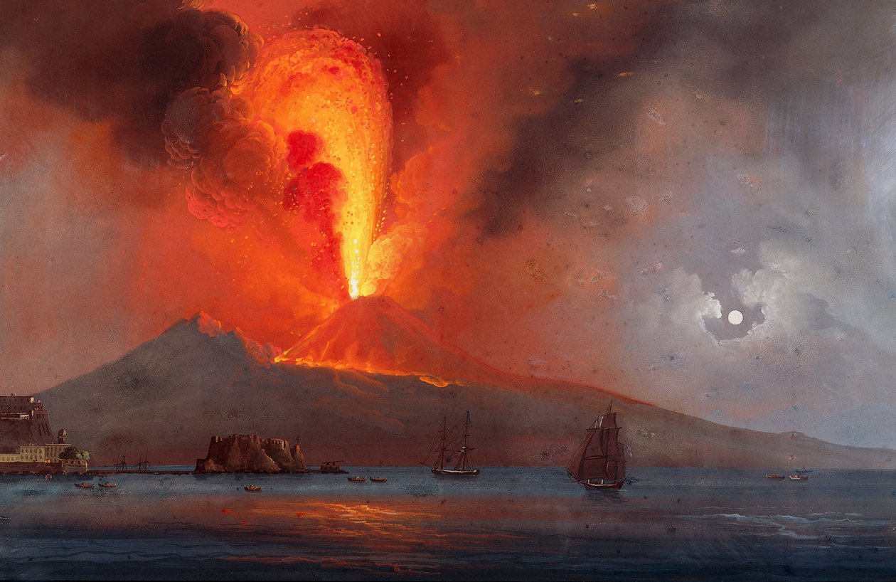A erupção do Vesúvio em 1799 de Italian School