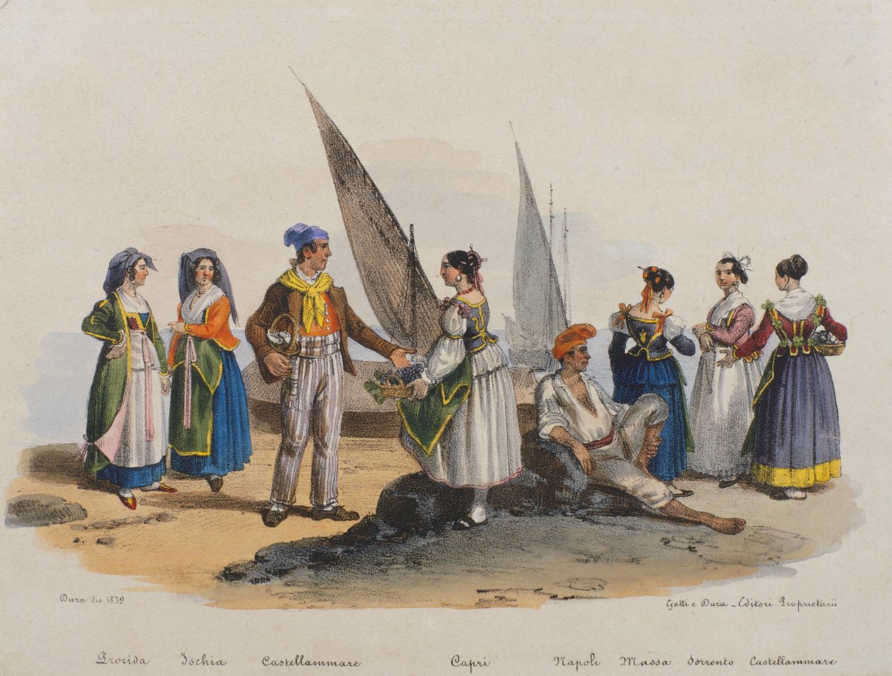 Vestido tradicional de Nápoles de Italian School