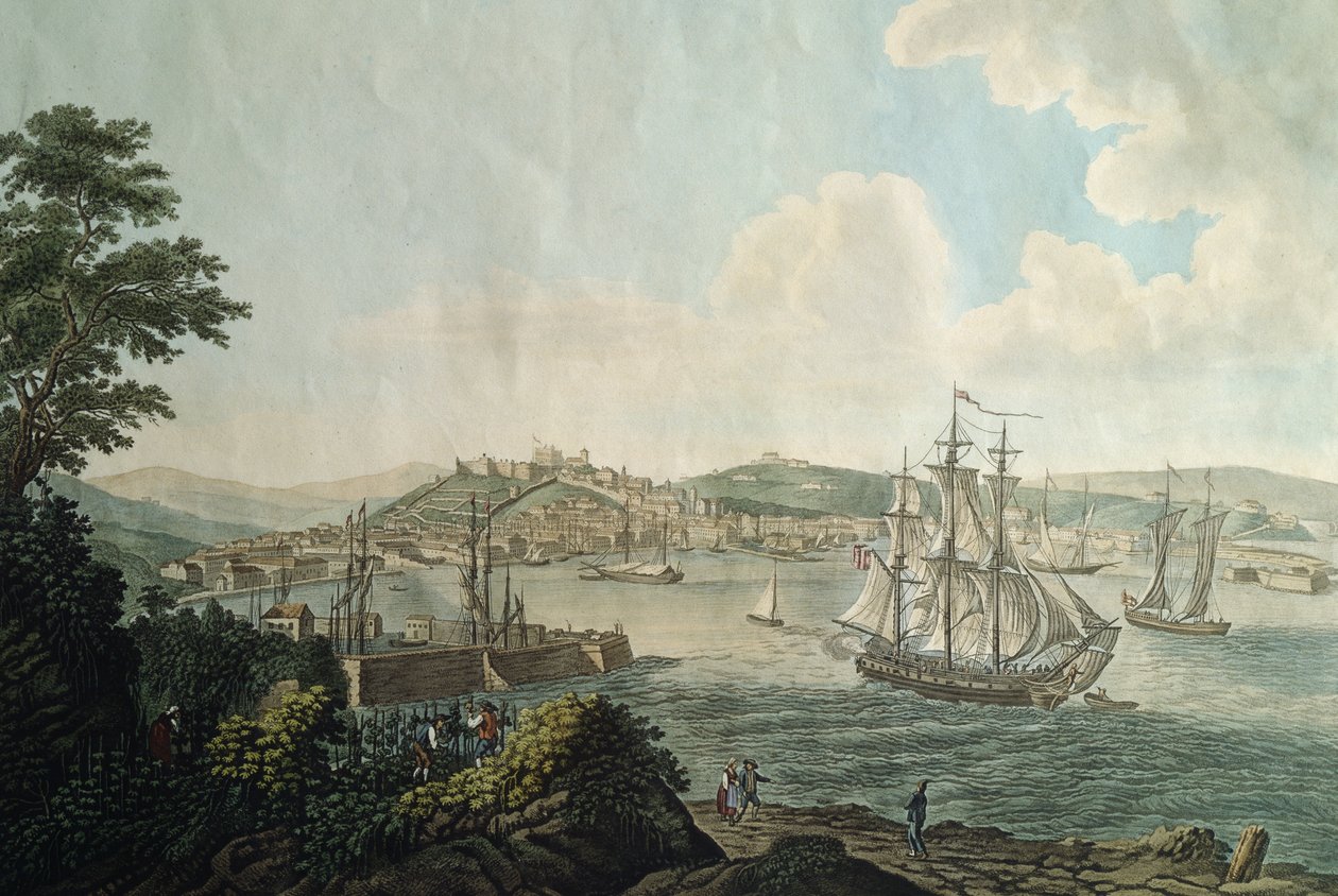 Cidade de Trieste e seu porto livre, Itália de Italian School