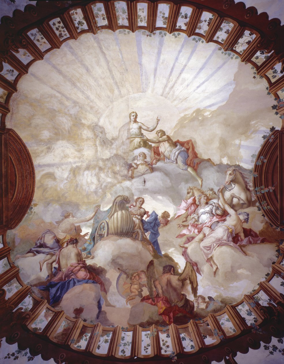 Triunfo da Imperatriz Maria Teresa da Áustria (1717-80) (pintura de teto) de Italian School