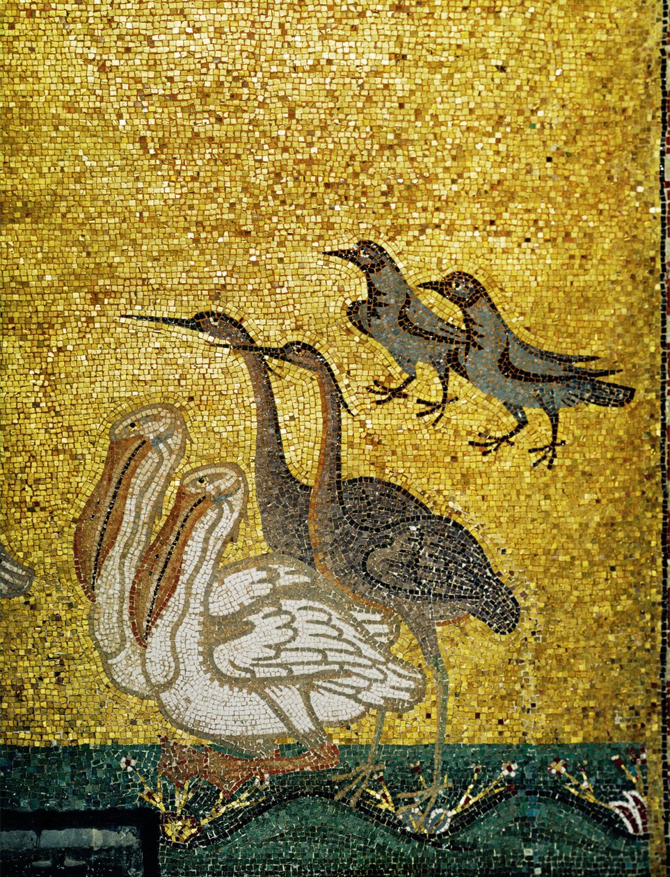 Várias aves ... (mosaico) de Italian School