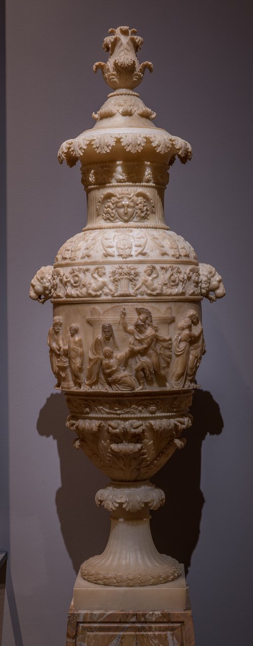 Vaso com uma cena clássica: o Sacrifício de Polixena, c.1825 (alabastro) de Italian School
