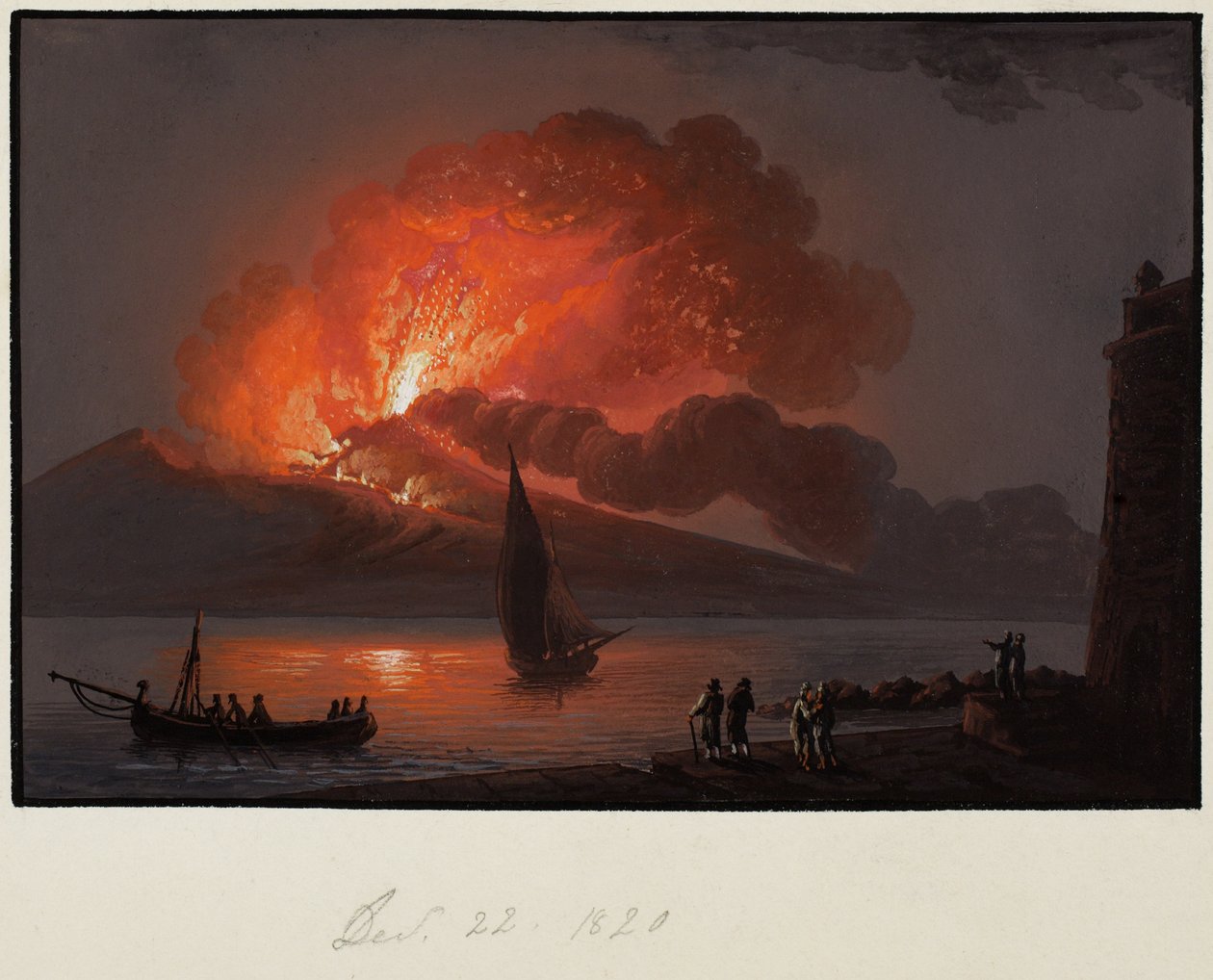 Vesúvio, 22 de dezembro de 1820 de Italian School