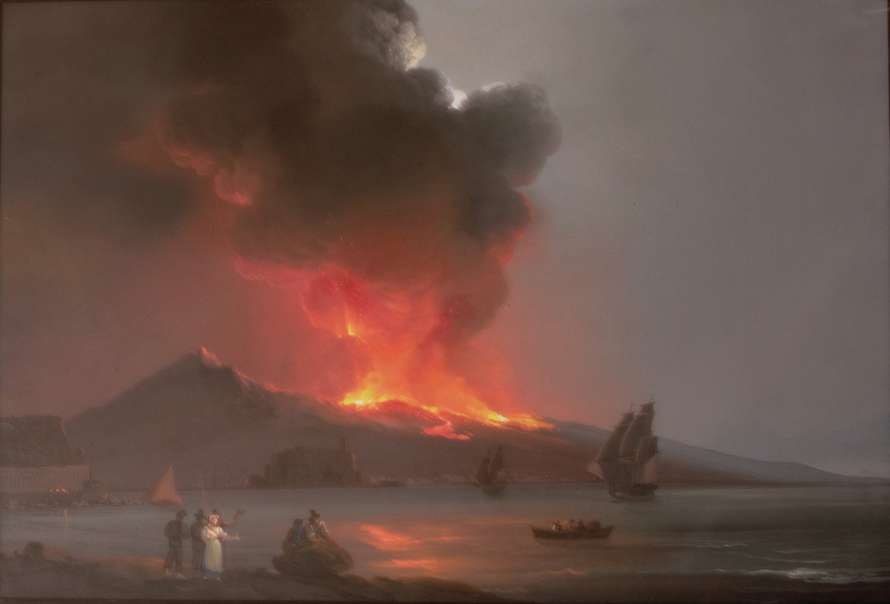 Vesúvio em erupção em 1820 de Italian School