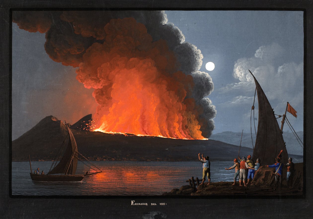 Vesúvio, erupção de 1810 de Italian School