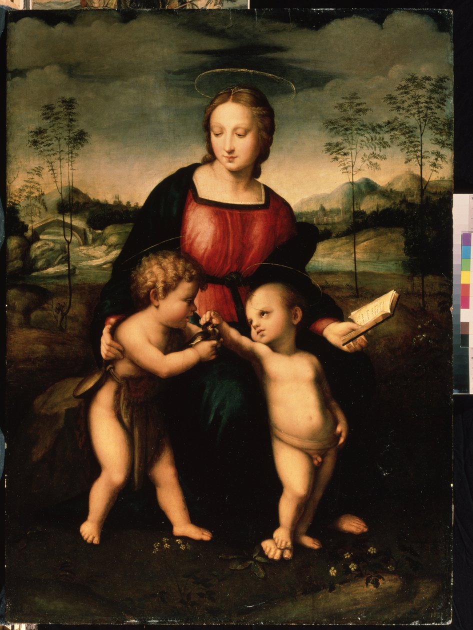 Virgem e criança com João Baptista como Menino. Pintura anónima, escola italiana da segunda metade do século XVI (ca. 1550-1600). Mikhail Kroshitsky Art Museum, Sevastopol (Sebastopol de Italian School