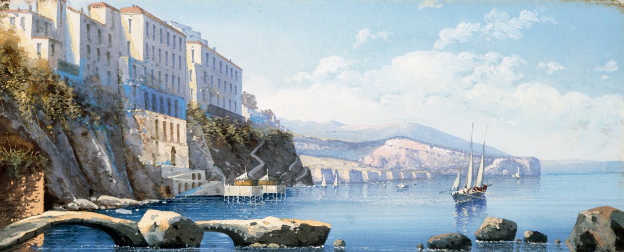 Vista de Sorrento (gouache) de Italian School