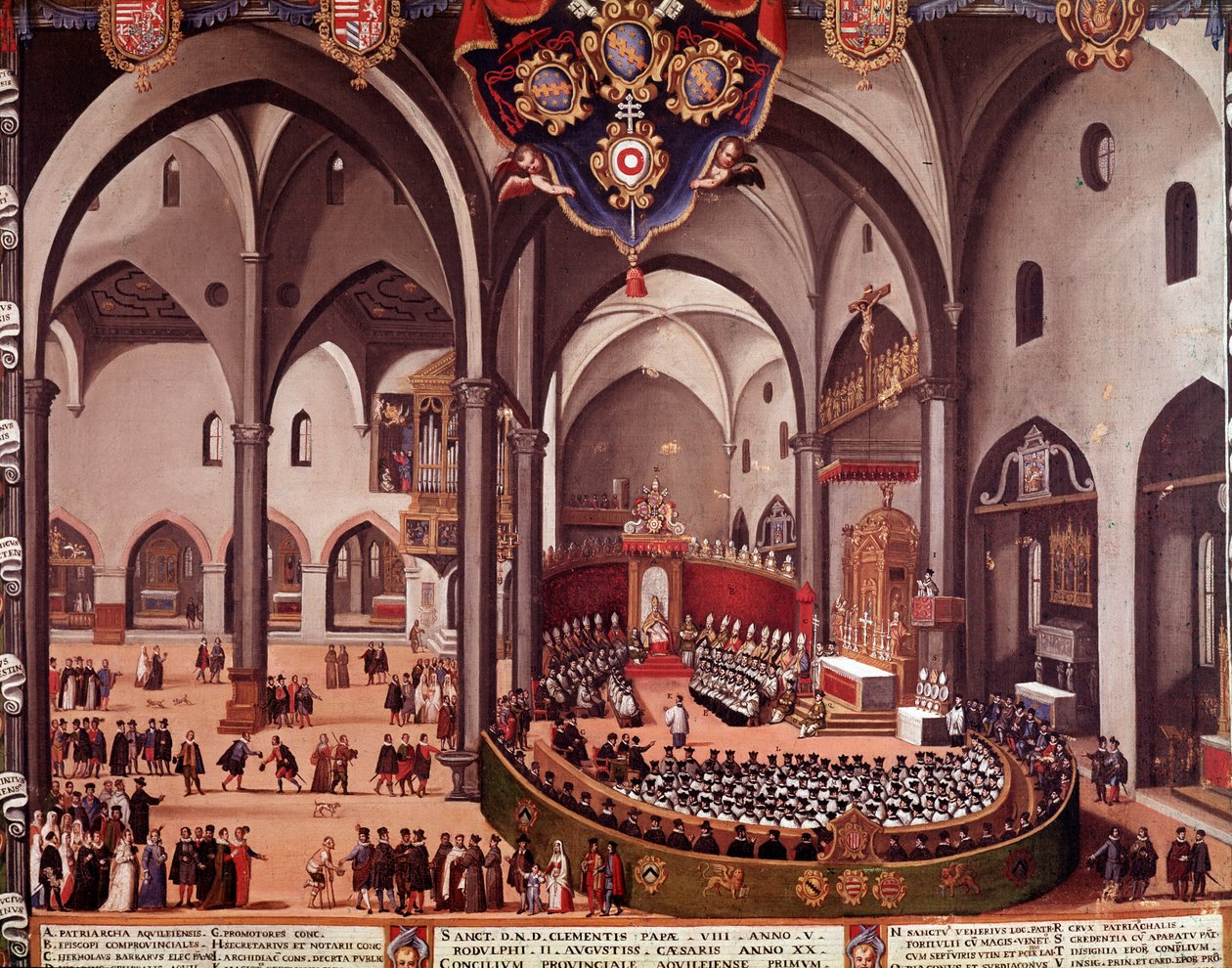 Vista do Conselho de Aquileia em 1596 (Conselho de Aquileia de Italian School