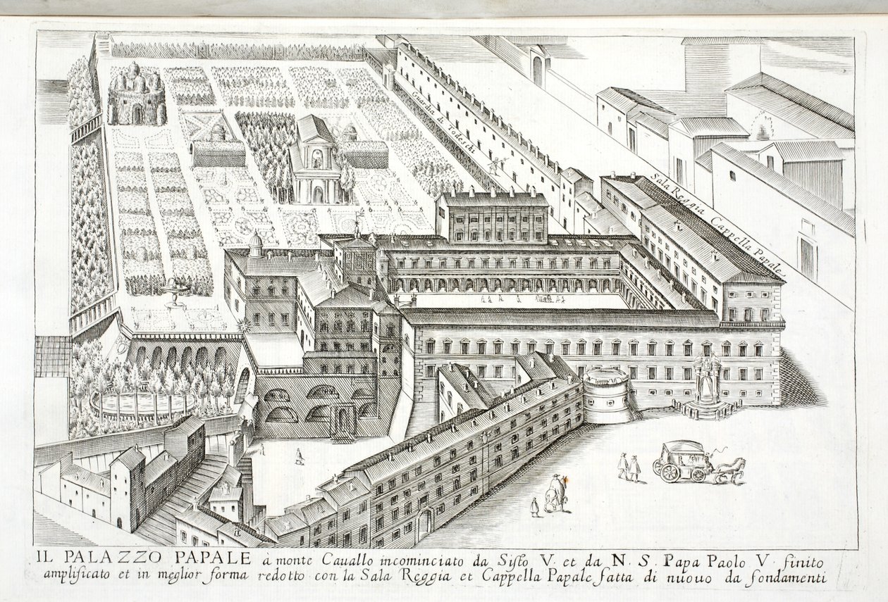 Vista, papal, palácio, monte, cavallo de Italian School