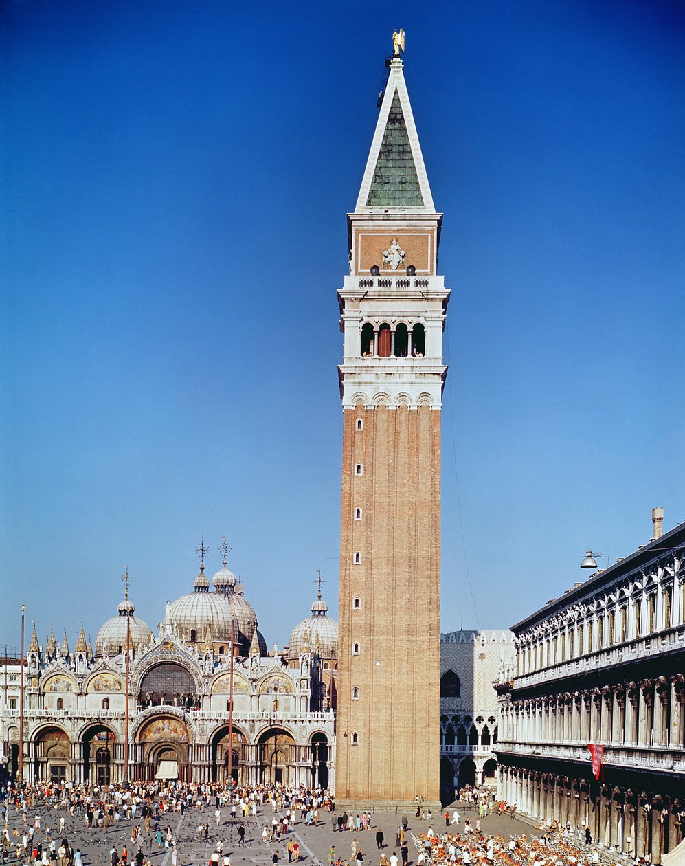 Vista, campanile, basílica, san, marco de Italian School