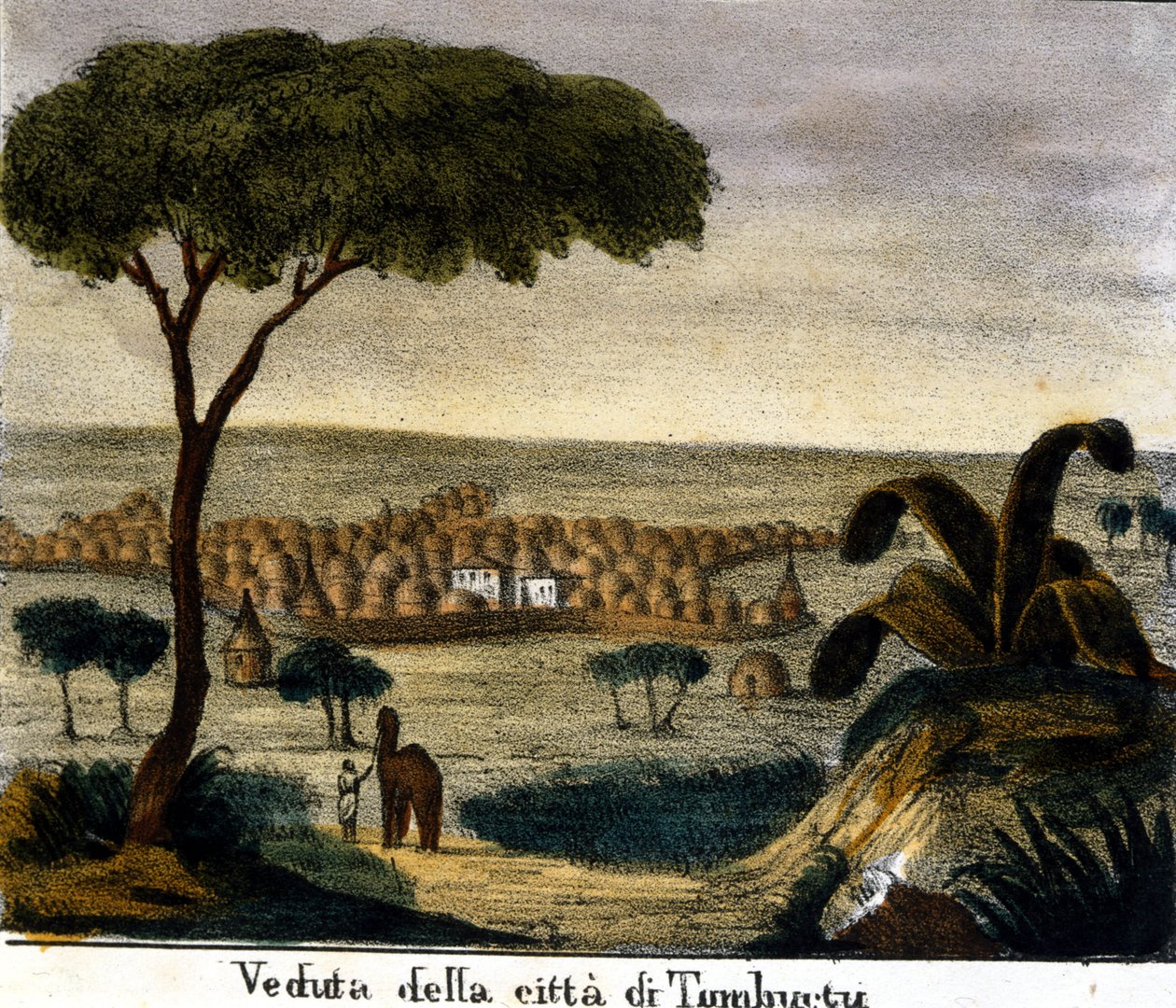 Vista da cidade de Timbuktu, no Mali, no século XIX. de Italian School