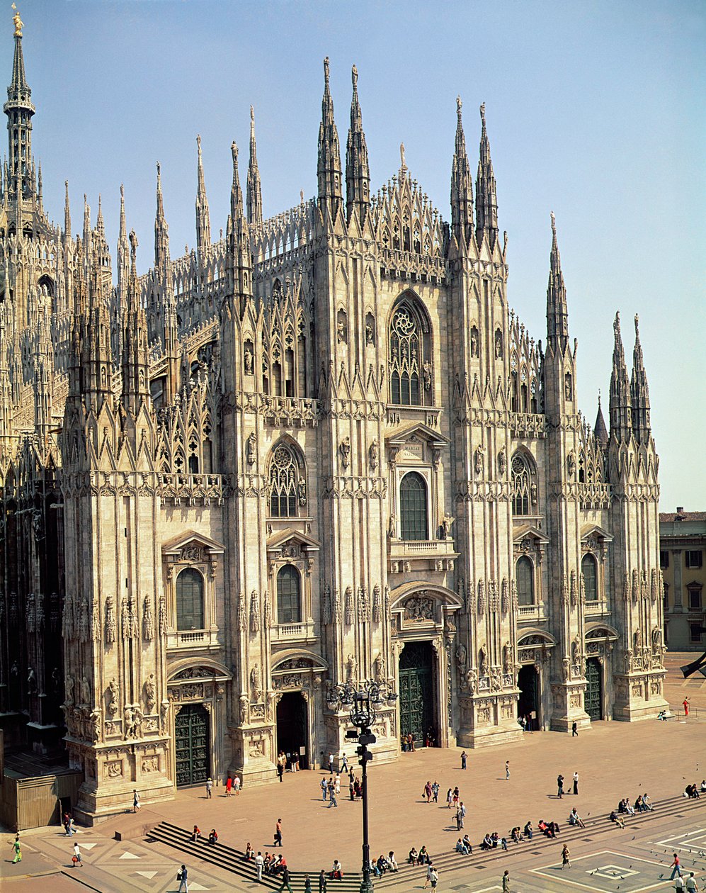 Vista da fachada, iniciada em 1386 de Italian School