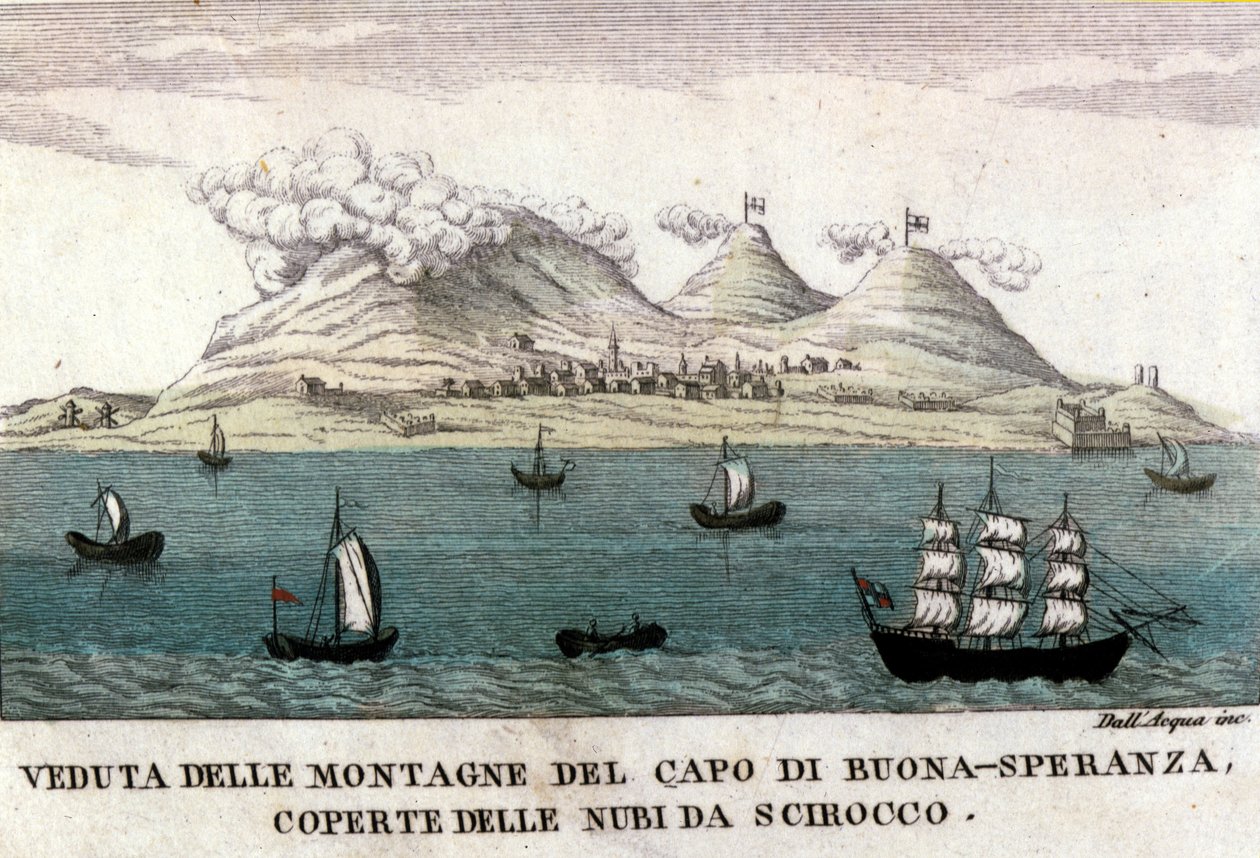 Vistas das montanhas do Cabo da Boa Esperança de Italian School