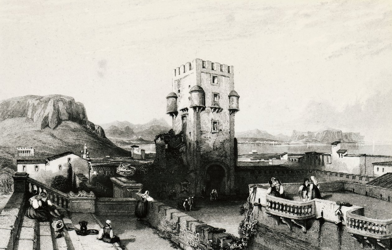 Villa Butera, Bagheria, Sicília, gravura, Itália de Italian School