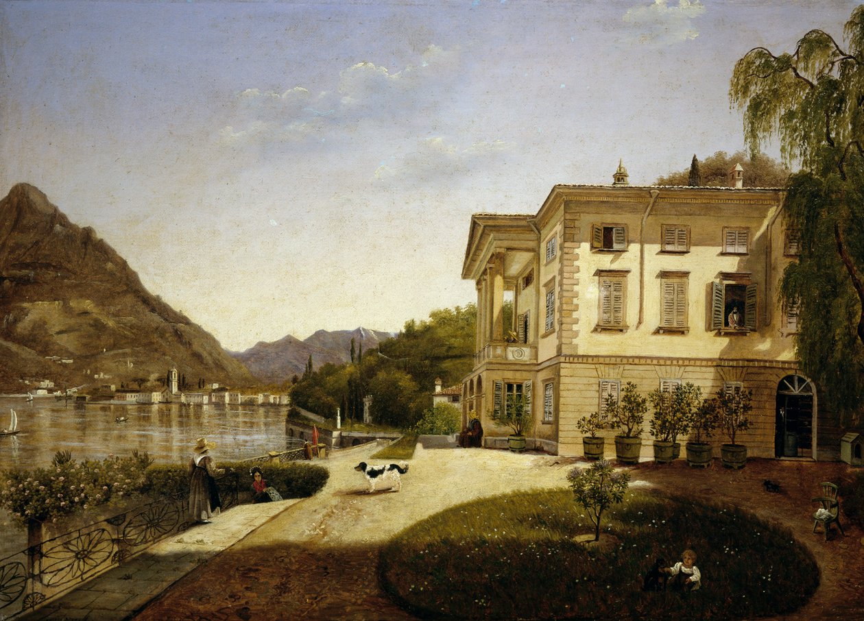 Villa La Roda em Blevio, no Lago Como (propriedade de Giuditta Pasta de 1827, agora destruída) de Italian School