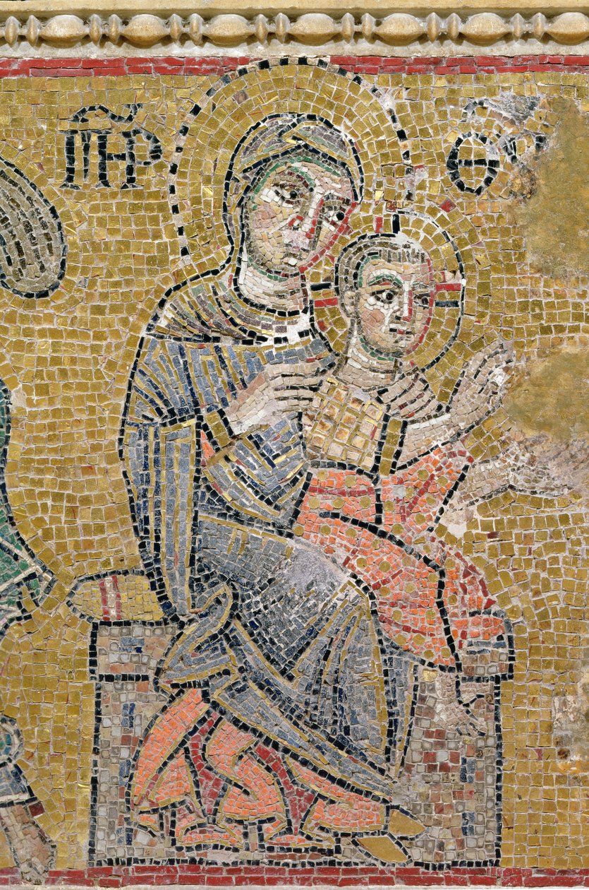 Virgem e Criança, Cosmati (mosaico) de Italian School