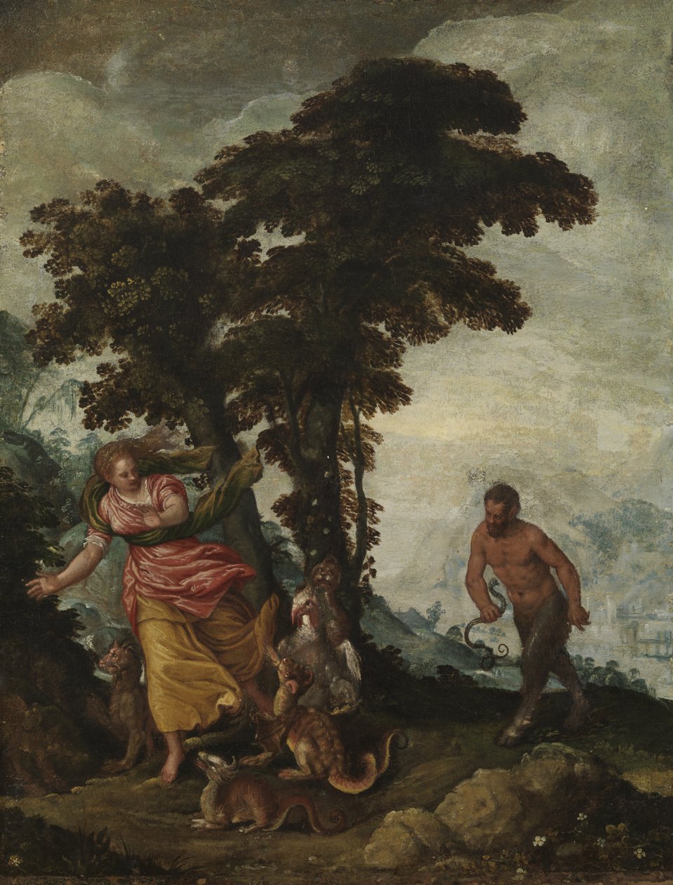 Virtude buscada por Vice, c.1570-1600 (óleo sobre tela) de Italian School