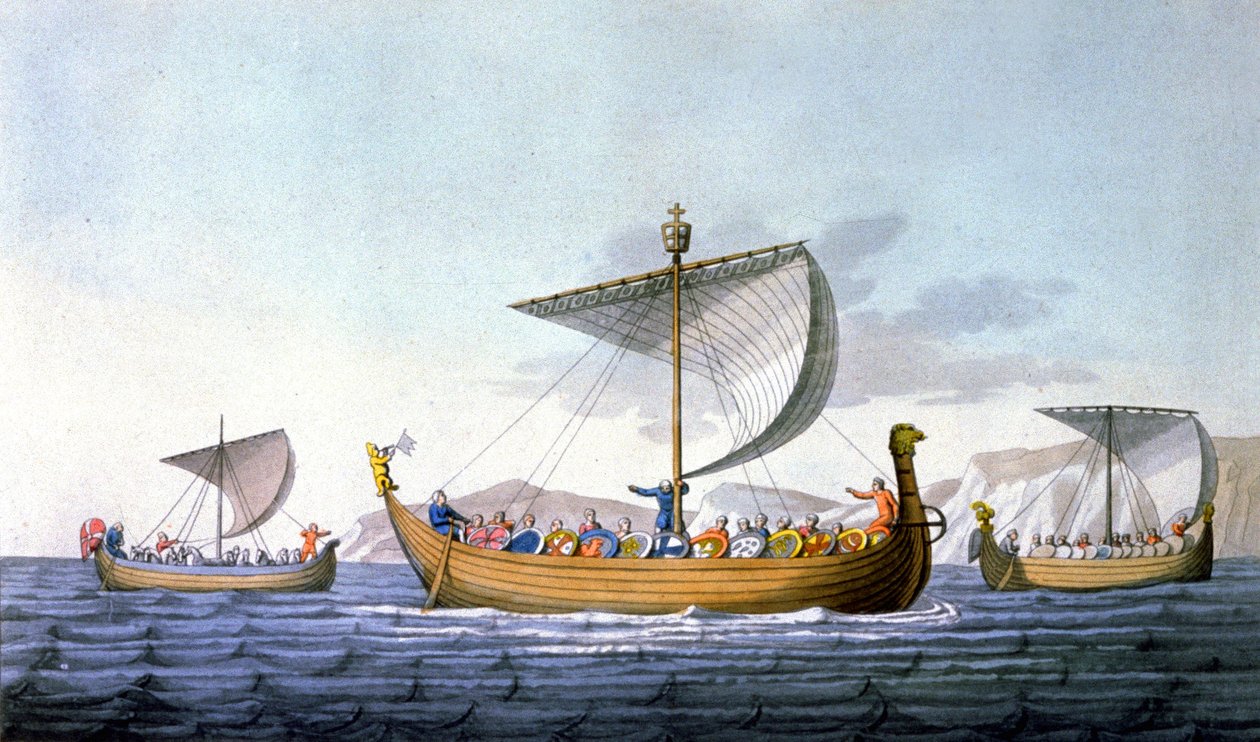 William o Conquistador e a sua Marinha, indo para Inglaterra, ilustração de 