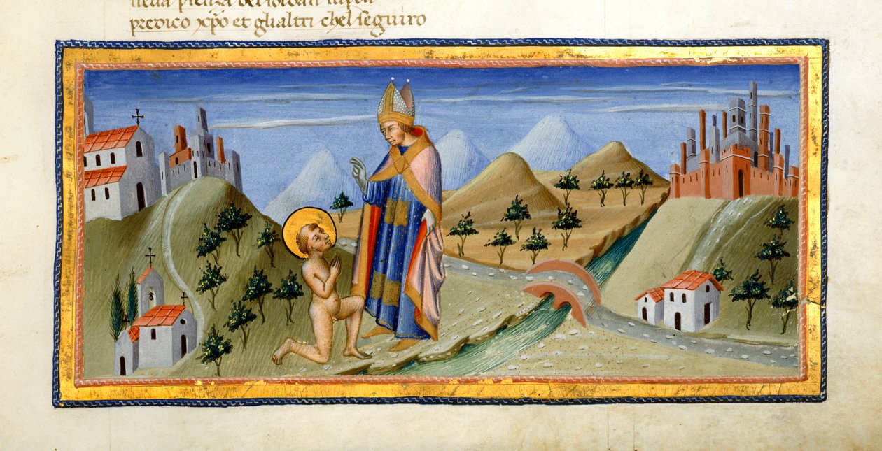 Yates Thompson 36, f.149, A figura nua de São Francisco, recebe a bênção do Bispo de Assis, da 