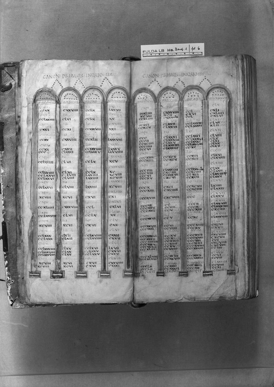 MS ff.5v-6r Cannon Tables, do Codex Fuldensis de Italian School Italian School