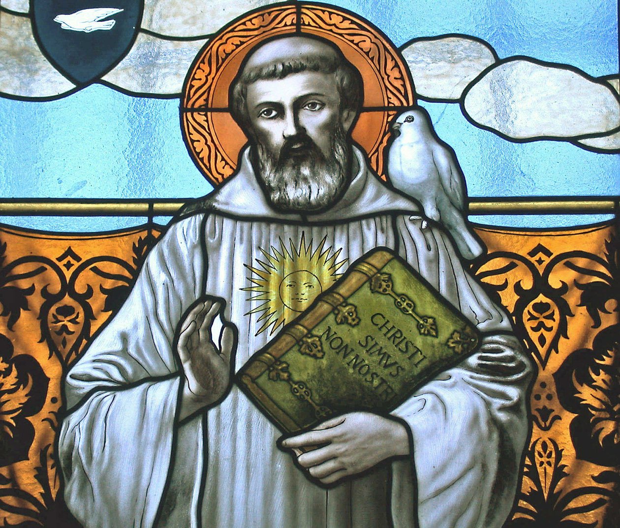 Janela retratando St. Columbanus (detalhe) de Italian School Italian School