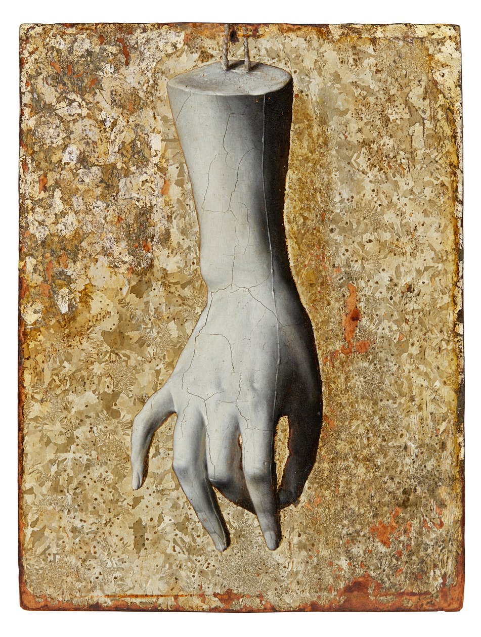 Natureza Morta de uma Mão Feminina Esculpida (óleo sobre painel) de Italian School