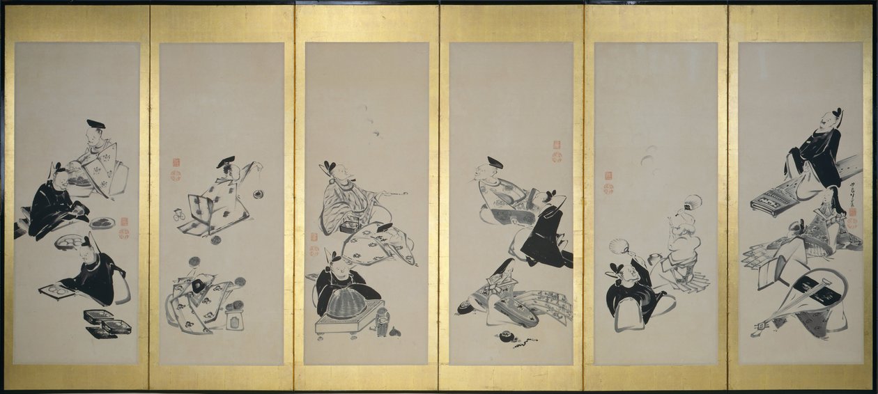 Os Trinta e Seis Poetas Imortais, 1798 de Ito Jakuchu