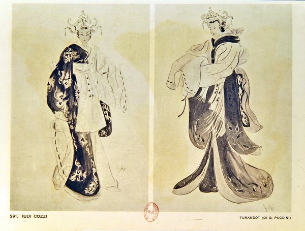 Figurinos para a ópera Turandot de Giacomo Puccini (1858-1924) de Iudi Cozzi