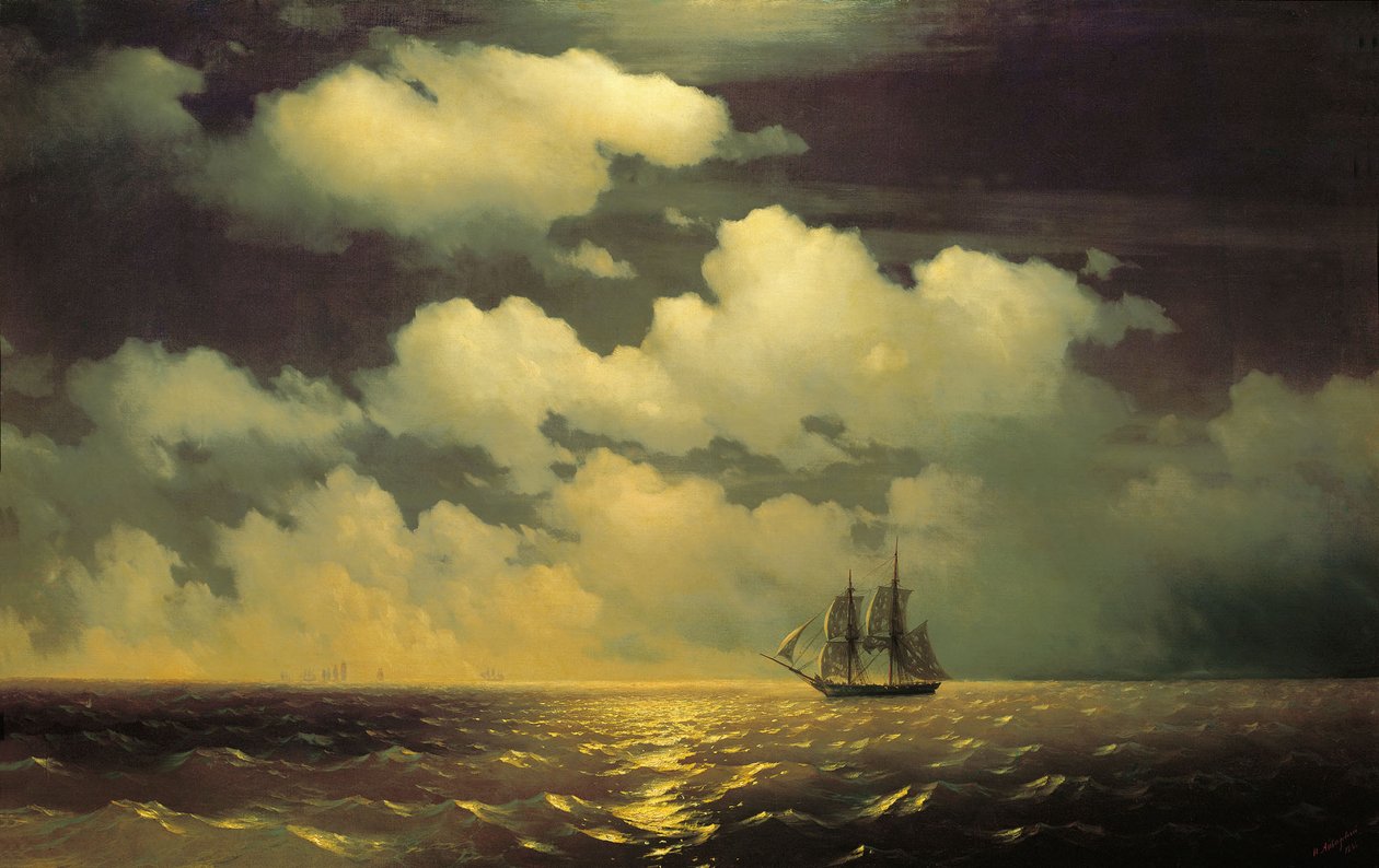 Brig Mercury depois de derrotar dois tribunais turcos de Ivan Konstantinovich Aivazovsky