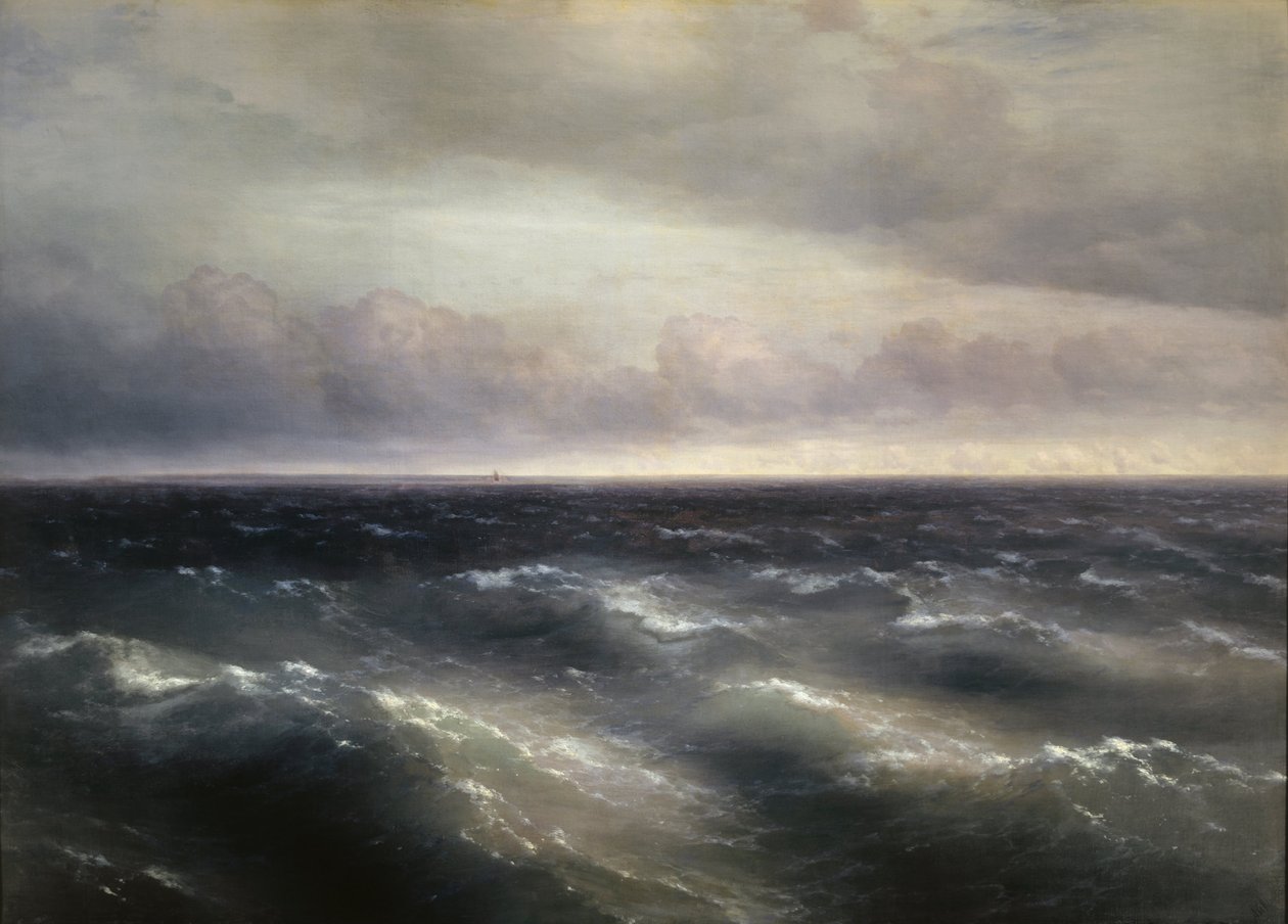 Mar Negro (uma tempestade começa a aparecer no Mar Negro) de Ivan Konstantinovich Aivazovsky