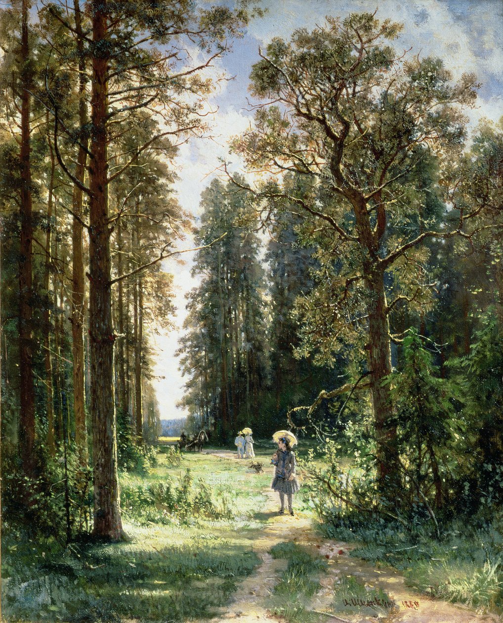 O caminho através dos bosques, 1880 de Ivan Ivanovich Shishkin