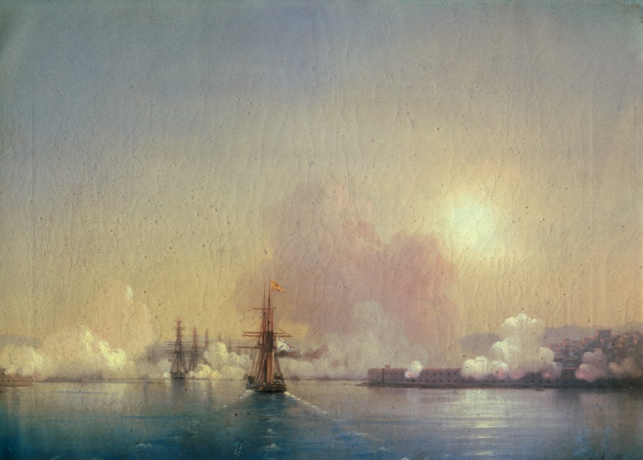 Chegada à Baía de Sebastopol, 1852 de Ivan Konstantinovich Aivazovsky
