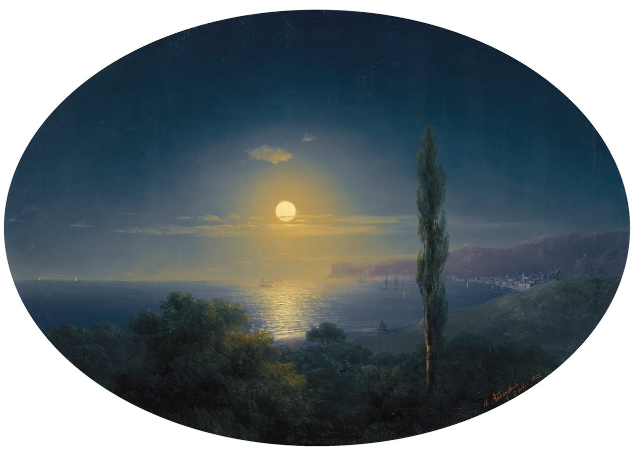 Costa da Criméia ao luar de Ivan Konstantinovich Aivazovsky