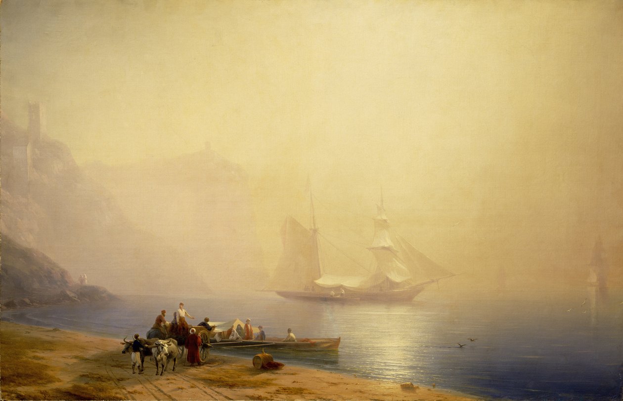 Manhã na costa do mar, Sudak, 1856 de Ivan Konstantinovich Aivazovsky