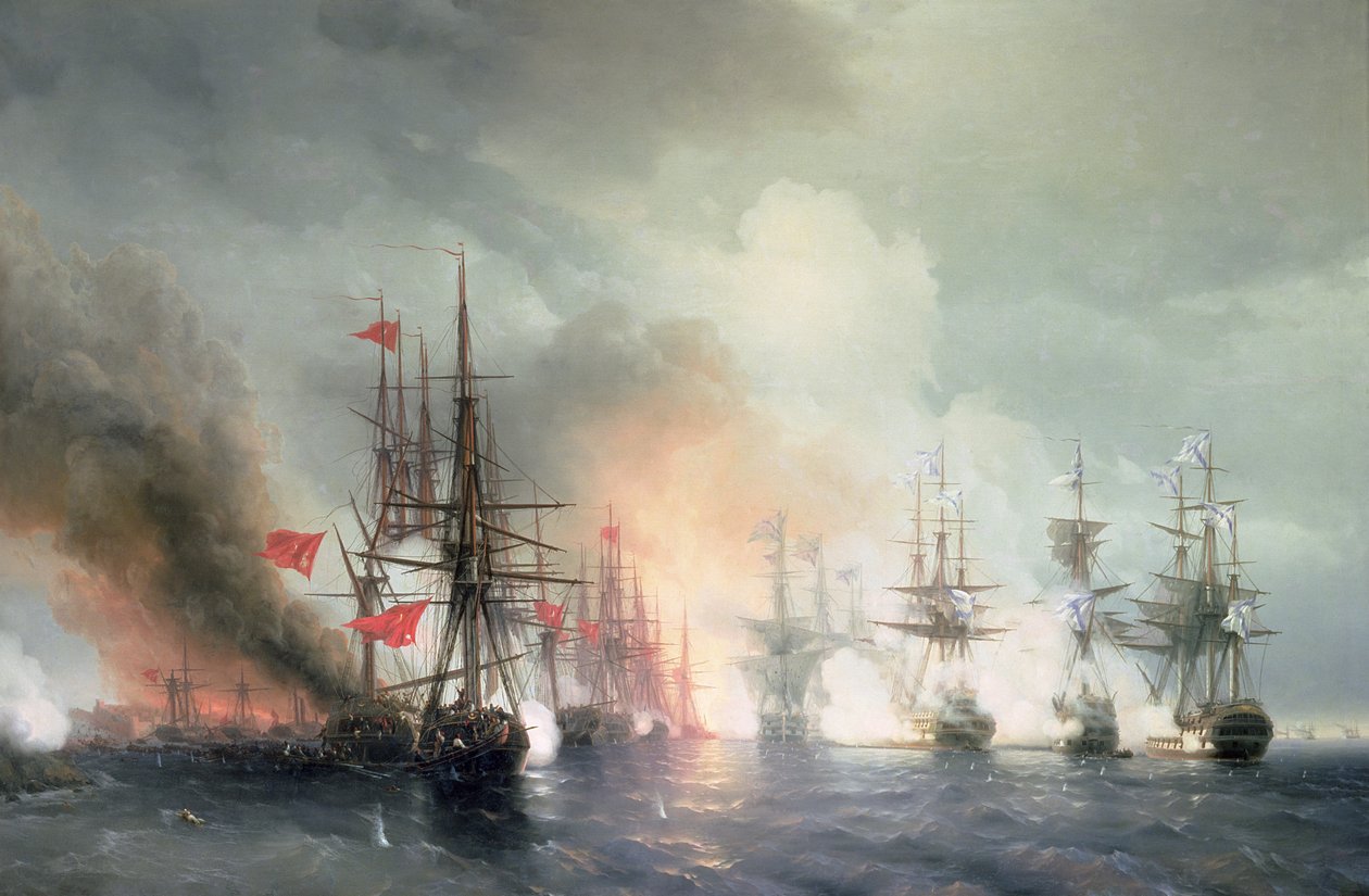 Batalha do Mar Russo-Turca de Sinop em 18 de novembro de 1853, 1853 de Ivan Konstantinovich Aivazovsky