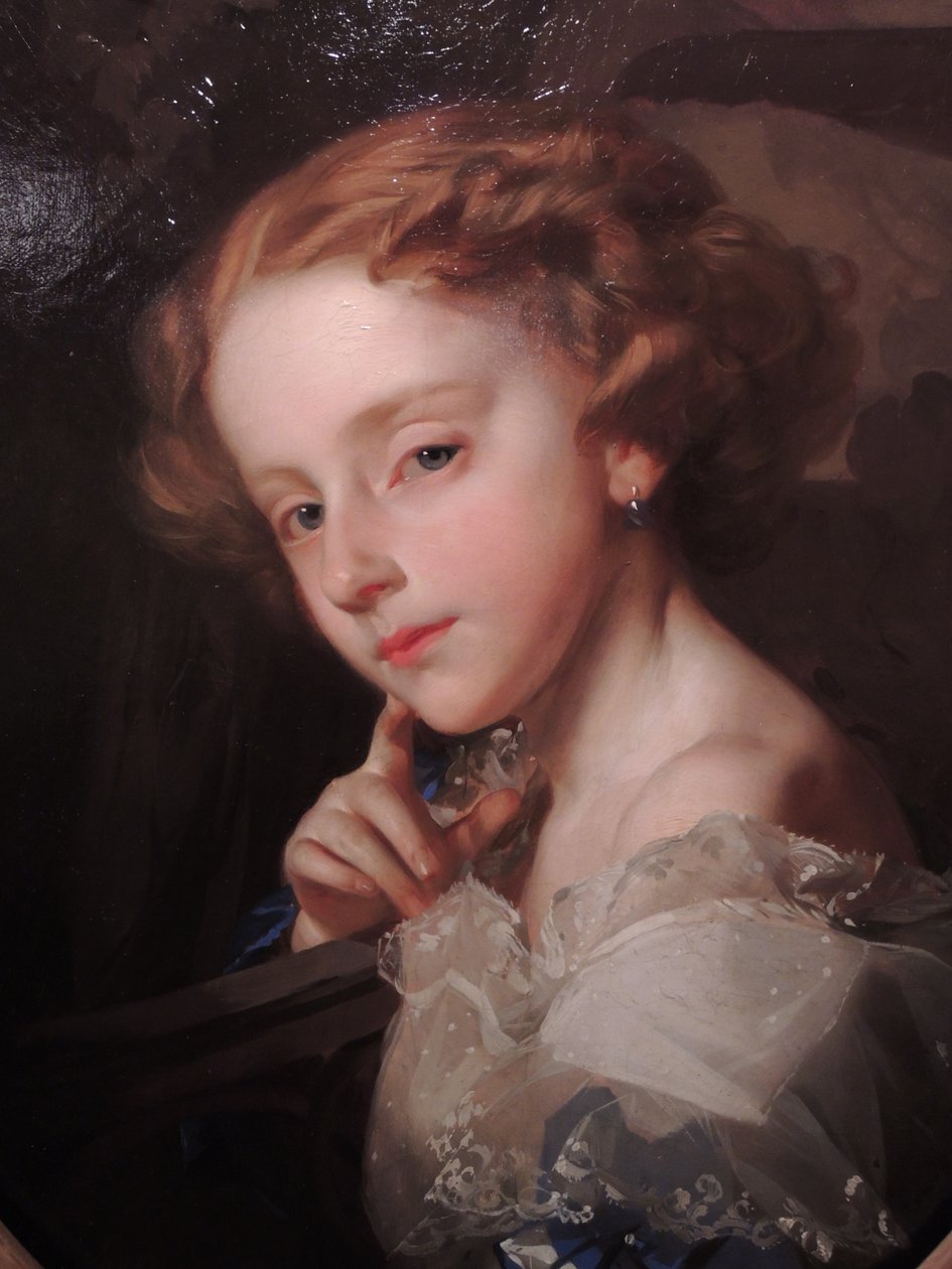 I. Makarov, retrato da filha do artista. Retrato de uma menina. 1852. Óleo sobre tela. Museu Histórico-Arquitetônico e de Arte de Rybinsk. Segundo a equipe do Museu Rybinsk, o modelo da artista foi a princesa Eugene Maximilianna L de Ivan Makarov
