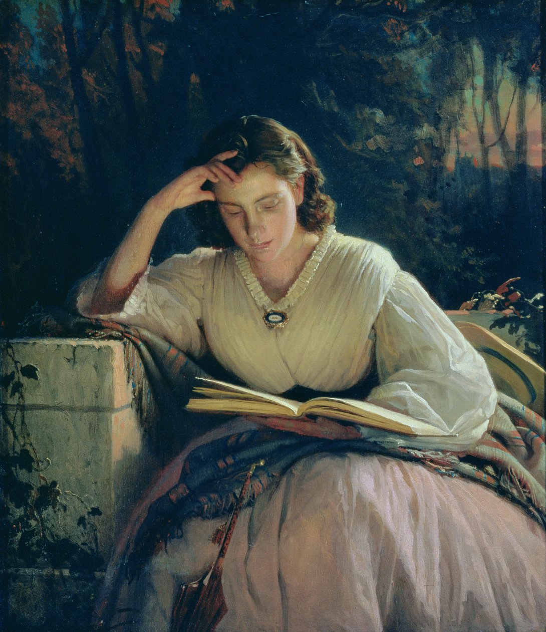Leitura (retrato da esposa do artista), 1863 de Ivan Nikolaevich Kramskoy