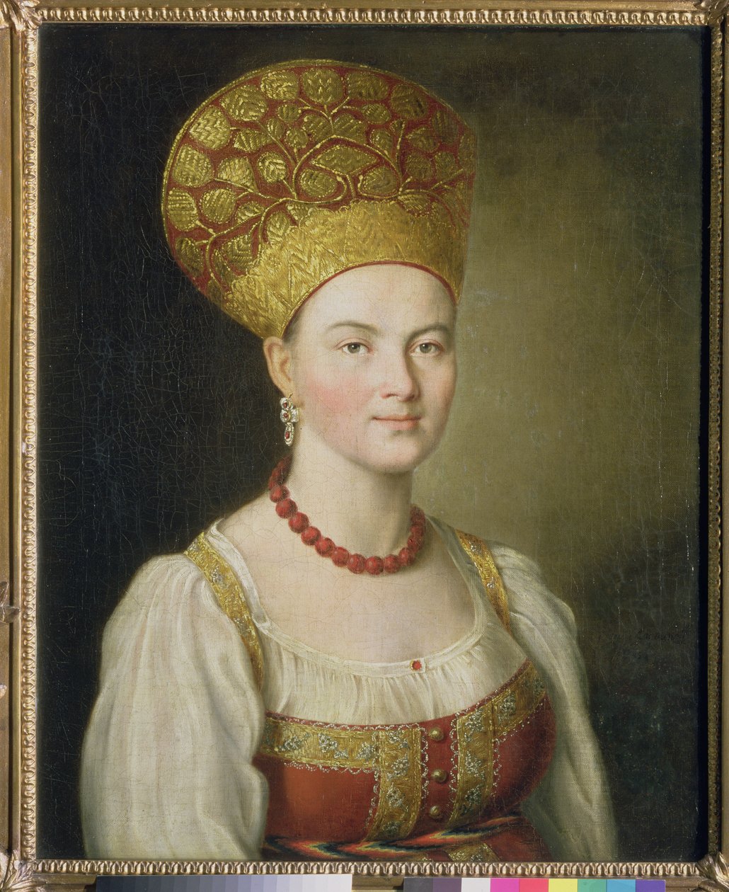 Camponesa em traje russo, 1784 de Ivan Petrovich Argunov