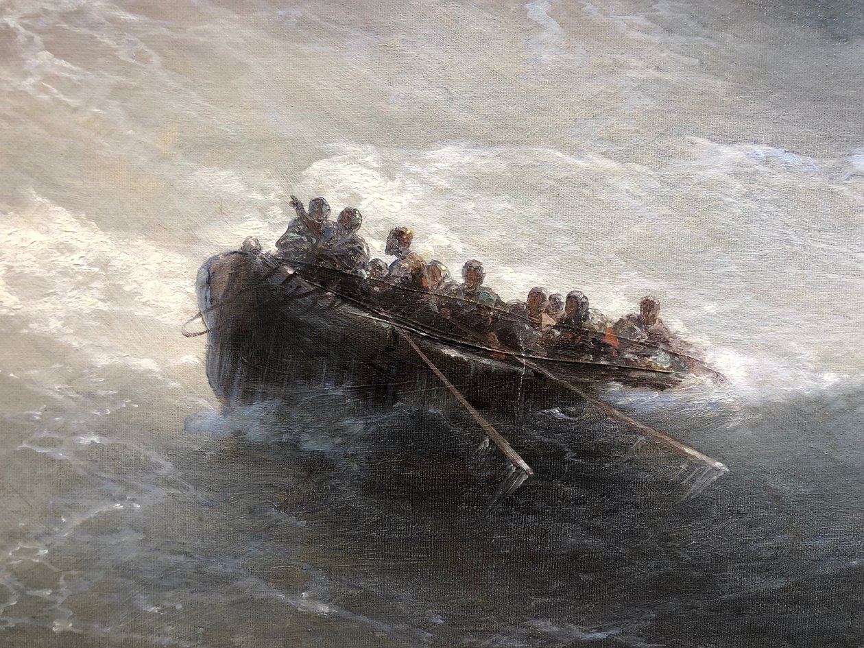 Fragmento de barco com pessoas de Ivan Aivazovsky
