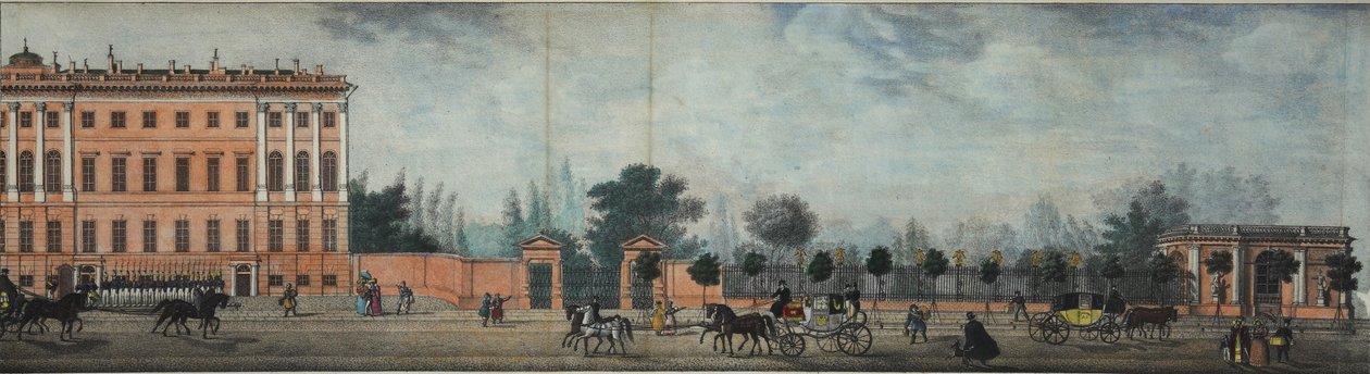 O Palácio Anichkov. Do panorama da Nevsky Prospekt, 1830 de Ivan Alexeyevich Ivanov
