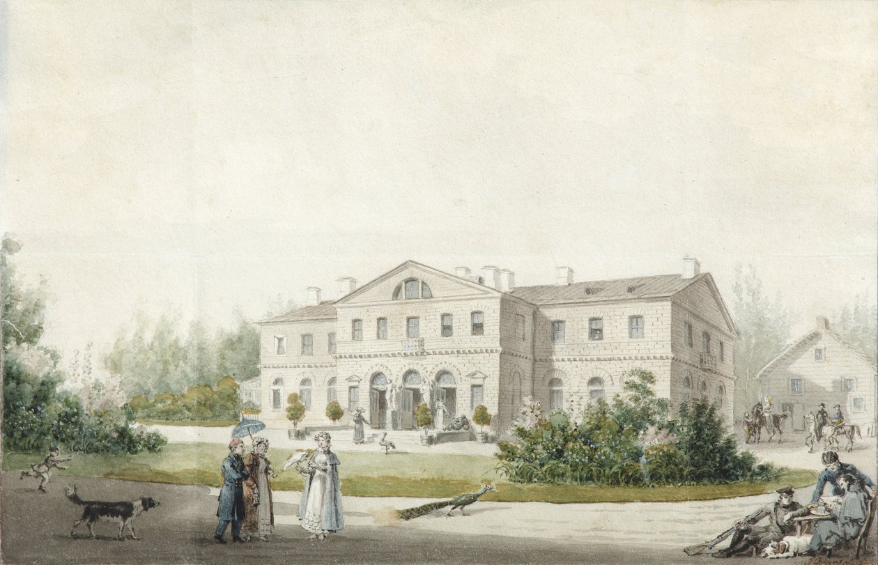 A mansão Priyutino, 1830 de Ivan Alexeyevich Ivanov